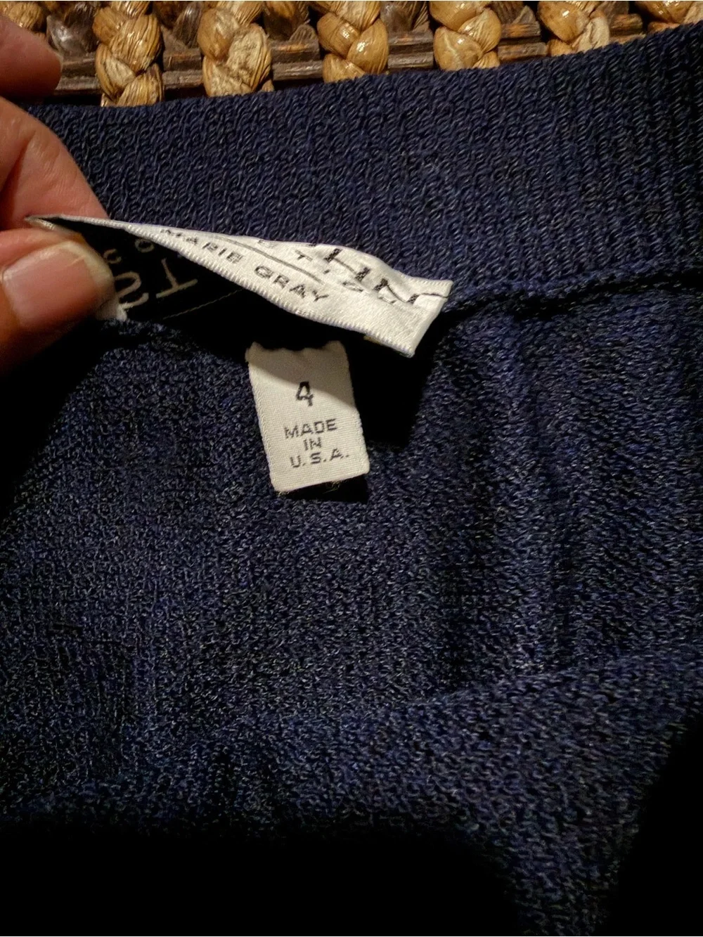 St. John Basics Above the Knee Santana Knit Skirt in Navy